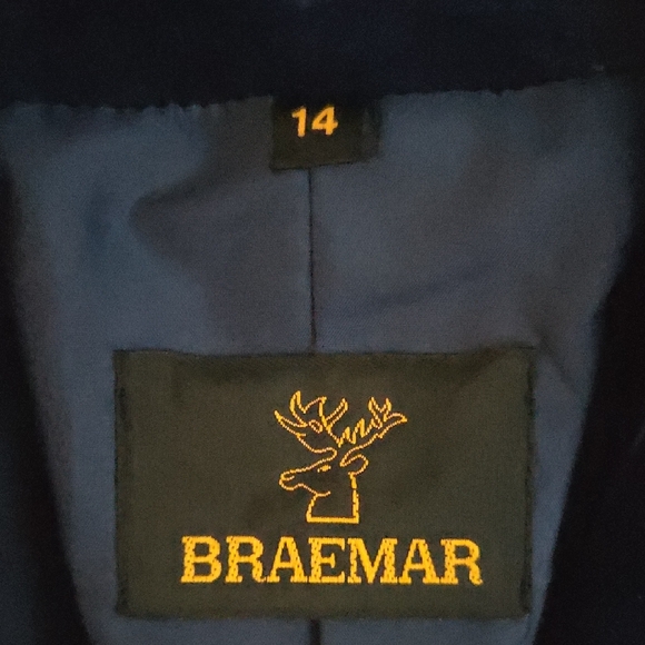Braemar Navy Cotton Velvet Blazer Women’s Fitted Jacket Velour Classic   Size 14 - Picture 7 of 7